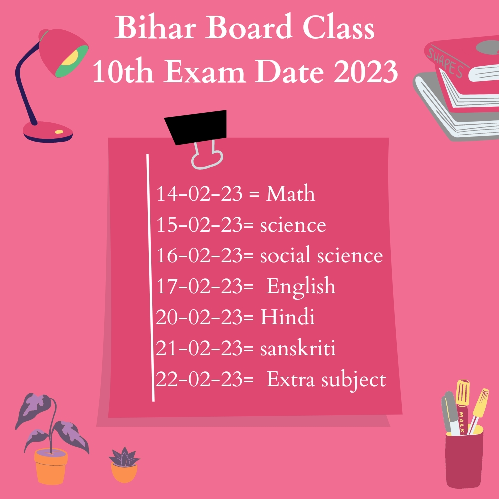 Bihar Board Class 10th Exam Date 2023
