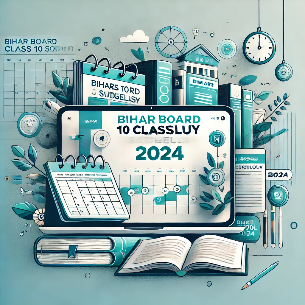 DALL·E 2024 09 21 18.02.01 A visually engaging banner for a website showcasing the Bihar Board Class 10 Syllabus 2024. The design should feature educational elements like