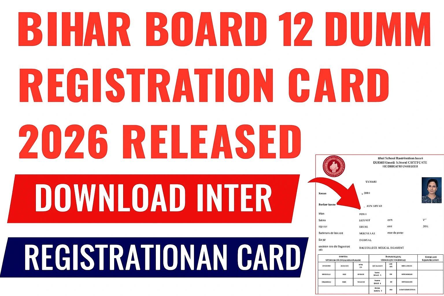 Bihar Board Inter Dummy Registration Card 2026 Available—Download Class 12 Registration Slip