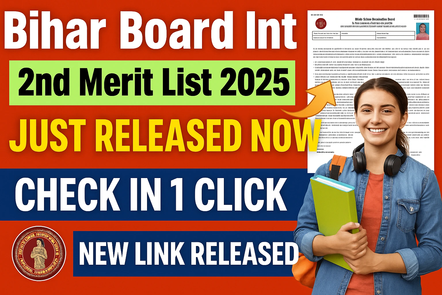 Bihar Inter 2nd Merit List 2025: Bihar Inter Admission 2nd List Released
