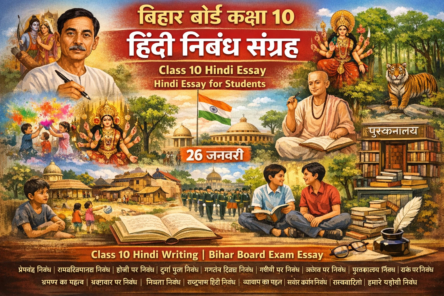 ihar Board Class 10 Hindi Essay Collection | 20 महत्वपूर्ण निबंध