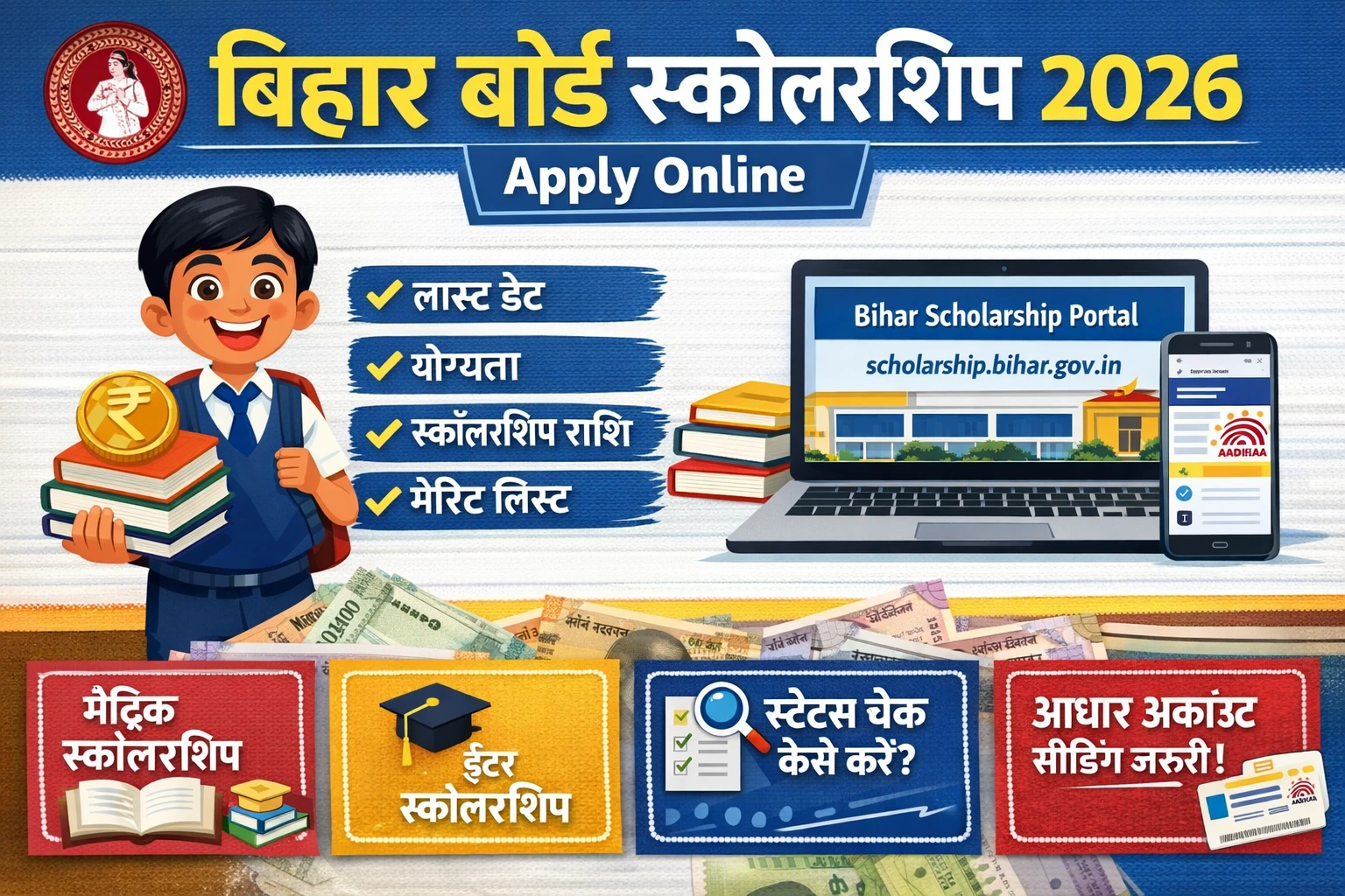 Bihar Board Scholarship 2026: Apply Online, Last Date, Eligibility, Amount, Status Check – Complete Guide