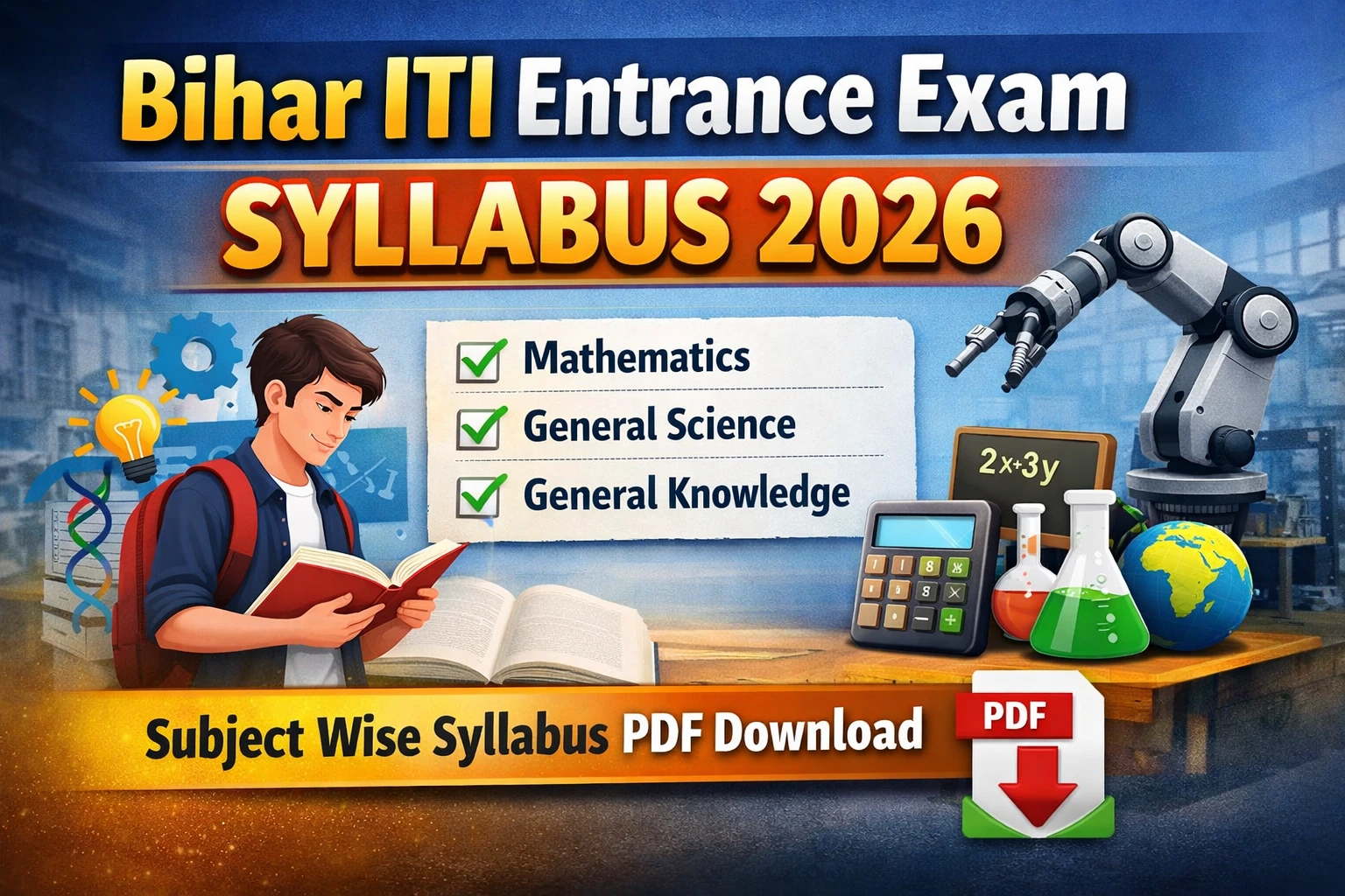 Bihar ITI Entrance Exam Syllabus 2026 | Subject Wise Syllabus PDF Download