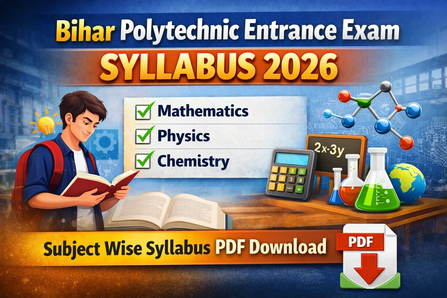 Bihar Polytechnic Entrance Exam Syllabus 2026 | Subject Wise Syllabus PDF Download
