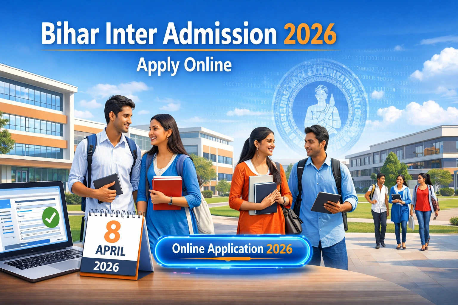 Bihar Inter Admission 2026 – BSEB 11th Admission Online Apply Start 8 April, Fees ₹350