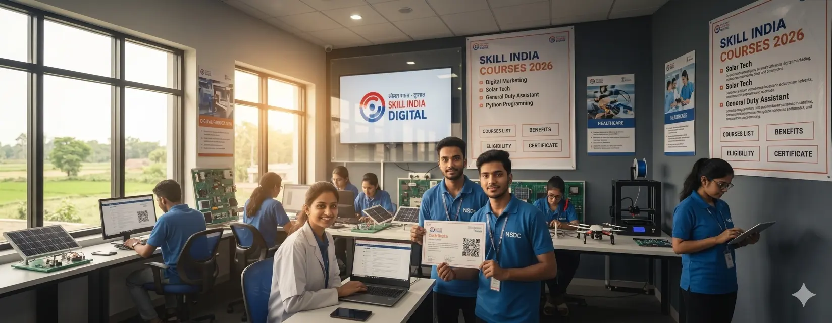 🇮🇳 Skill India Course 2026: पूरी डिटेल, Courses List, Eligibility, Digital Benefits और Certificate Verification
