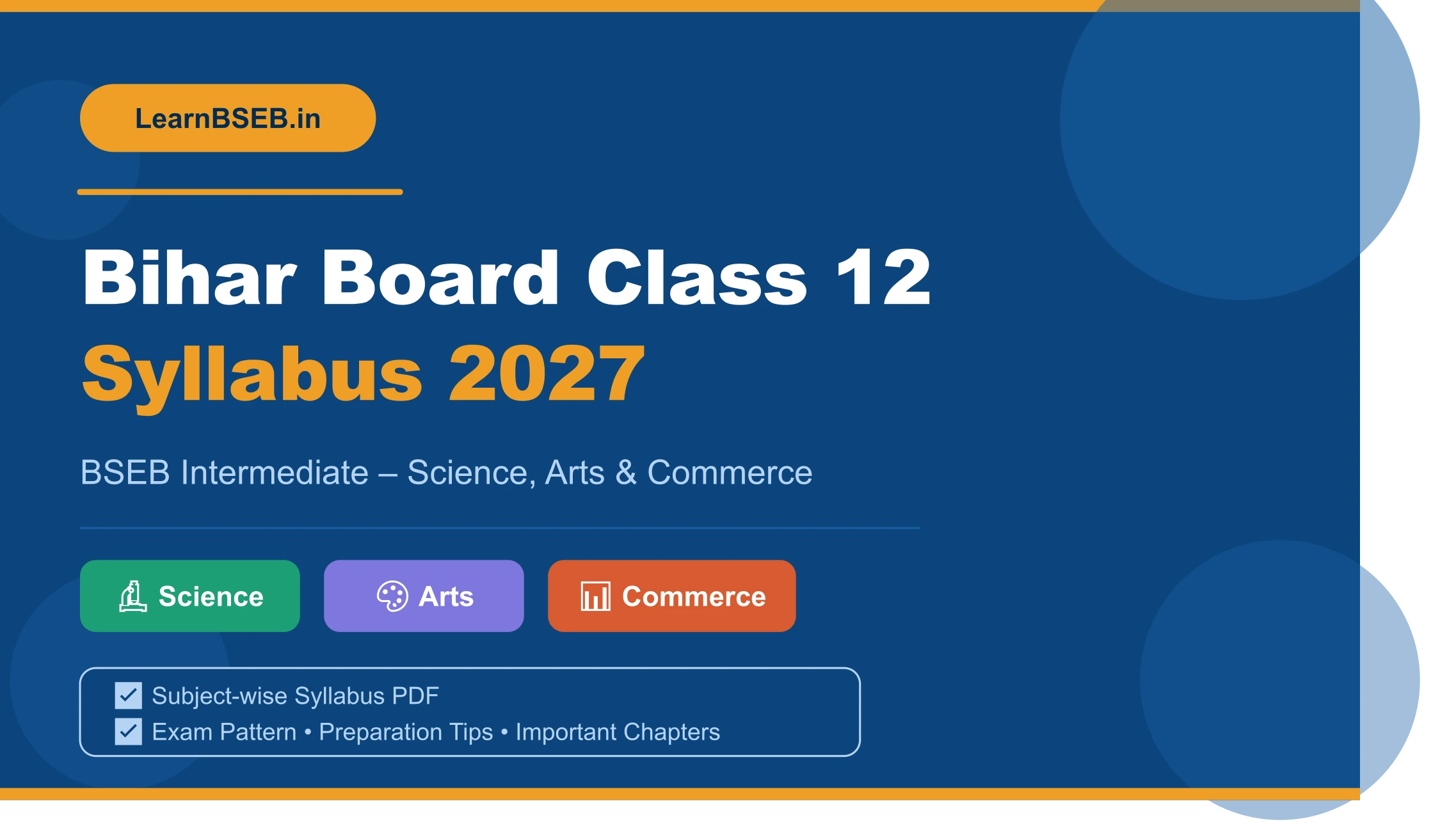 Bihar Board Class 12 Syllabus 2027 – BSEB 12th का पूरा सिलेबस PDF, Exam Pattern और Preparation Tips