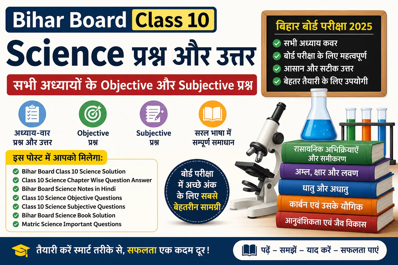 Bihar Board Class 10 Science Questions and Answers in Hindi: सभी अध्यायों के Objective और Subjective प्रश्न
