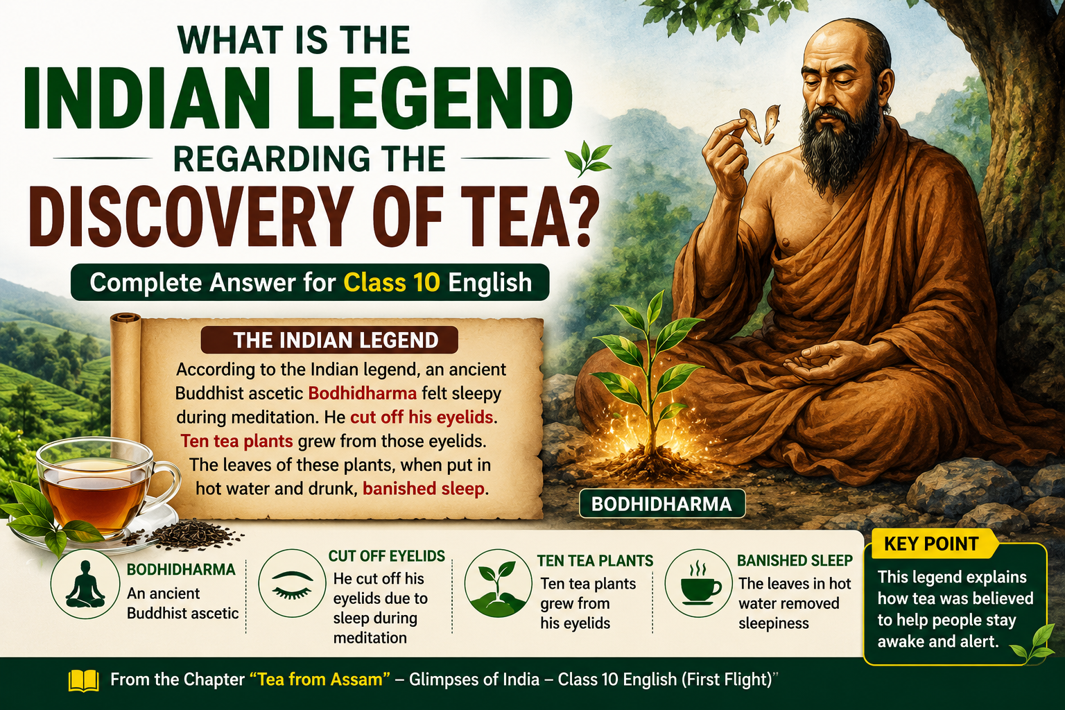 What Is the Indian Legend Regarding the Discovery of Tea? Complete NCERT Answer