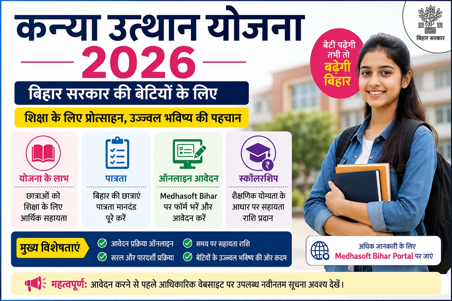 Kanya Utthan Yojana 2026
